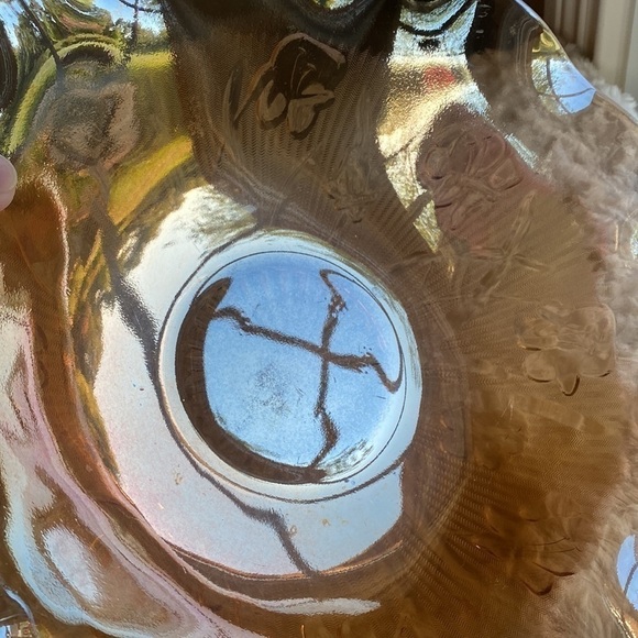 1950’s~MARIGOLD IRIS & HERRINGBONE PATTERN~JEANETTE GLASS CO. ~SERVING BOWL~G13 - Picture 4 of 4